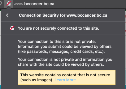 Firefox warning